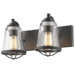 Mariner Bathroom Vanity Light - Bronze / Clear Seeded