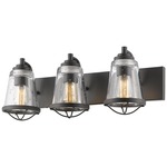 Mariner Bathroom Vanity Light - Bronze / Clear Seeded