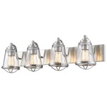 Mariner Bathroom Vanity Light - Brushed Nickel / Clear Seeded