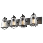 Mariner Bathroom Vanity Light - Bronze / Clear Seeded