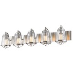 Mariner Bathroom Vanity Light - Brushed Nickel / Clear Seeded