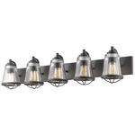 Mariner Bathroom Vanity Light - Bronze / Clear Seeded