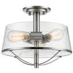 Mariner Semi Flush - Brushed Nickel / Clear Seeded