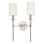 Amherst Wall Sconce - Polished Nickel / Off White