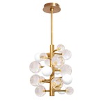 Globo Chandelier - Clear Acrylic Spheres / Brass