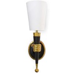 Brass Hand Wall Light - Polished Brass / White