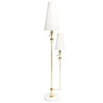 Caracas Floor Lamp - Polished Brass / White