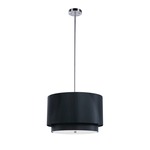 Tiered Shade Wide Pendant - Brushed Nickel / Black