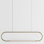 Link Horizontal Pendant - White Oak / Brushed Brass