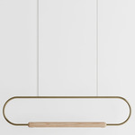 Link Horizontal Pendant - Natural Oak / Brushed Brass