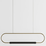 Link Horizontal Pendant - Black Oak / Brushed Brass