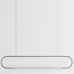 Link Horizontal Pendant - White Oak / Brushed Brass
