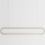 Link Horizontal Pendant - White Oak / Brushed Brass