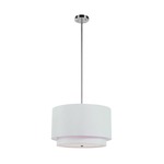 Tiered Shade Wide Pendant - Brushed Nickel / Ivory