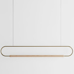 Link Horizontal Pendant - Natural Oak / Brushed Brass