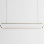 Link Horizontal Pendant - White Oak / Brushed Brass