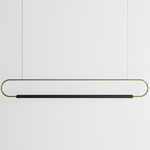 Link Horizontal Pendant - Black Oak / Brushed Brass