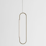 Link Vertical Pendant - White Oak / Brushed Brass
