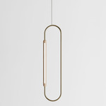 Link Vertical Pendant - Natural Oak / Brushed Brass