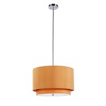 Tiered Shade Wide Pendant - Brushed Nickel / Mustard