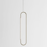 Link Vertical Pendant - White Oak / Brushed Brass