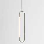 Link Vertical Pendant - Natural Oak / Brushed Brass