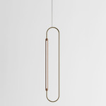 Link Vertical Pendant - Walnut / Brushed Brass