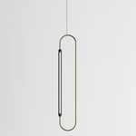Link Vertical Pendant - Black Oak / Brushed Brass