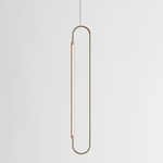 Link Vertical Pendant - Natural Oak / Brushed Brass