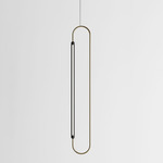 Link Vertical Pendant - Black Oak / Brushed Brass