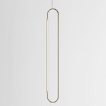 Link Vertical Pendant - White Oak / Brushed Brass