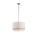 Tiered Shade Wide Pendant - Brushed Nickel / Taupe