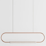 Link Horizontal Pendant - White Oak / Brushed Copper