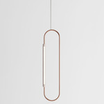 Link Vertical Pendant - White Oak / Brushed Copper