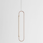 Link Vertical Pendant - Natural Oak / Brushed Copper