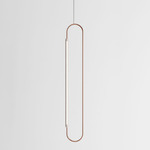 Link Vertical Pendant - White Oak / Brushed Copper