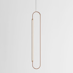 Link Vertical Pendant - Natural Oak / Brushed Copper
