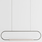 Link Horizontal Pendant - White Oak / Brushed Stainless