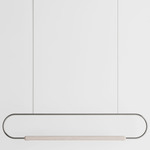 Link Horizontal Pendant - White Oak / Brushed Stainless