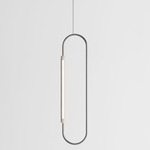 Link Vertical Pendant - White Oak / Brushed Stainless