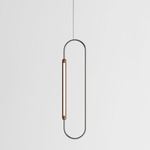 Link Vertical Pendant - Walnut / Brushed Stainless