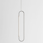 Link Vertical Pendant - White Oak / Brushed Stainless