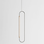 Link Vertical Pendant - Natural Oak / Brushed Stainless