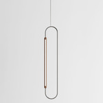 Link Vertical Pendant - Walnut / Brushed Stainless