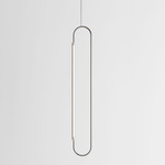 Link Vertical Pendant - White Oak / Brushed Stainless