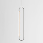 Link Vertical Pendant - Natural Oak / Brushed Stainless