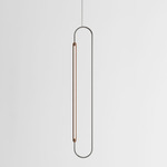 Link Vertical Pendant - Walnut / Brushed Stainless