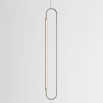 Link Vertical Pendant - Natural Oak / Brushed Stainless