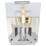 Castle Aurora Bathroom Vanity Light - Polished Nickel / Crystal