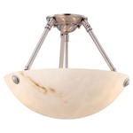 Virtuoso Ii Semi Flush Ceiling Light - Pewter / Alabaster Dust